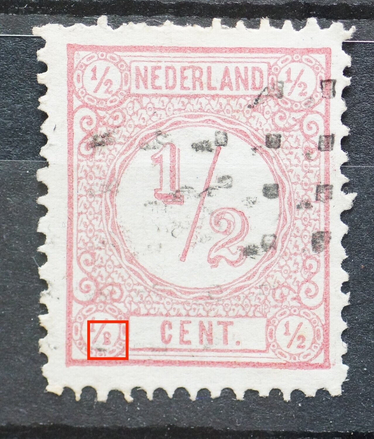 NVPH 30 - geretoucheerde omgekeerde 2 links onder (P3)