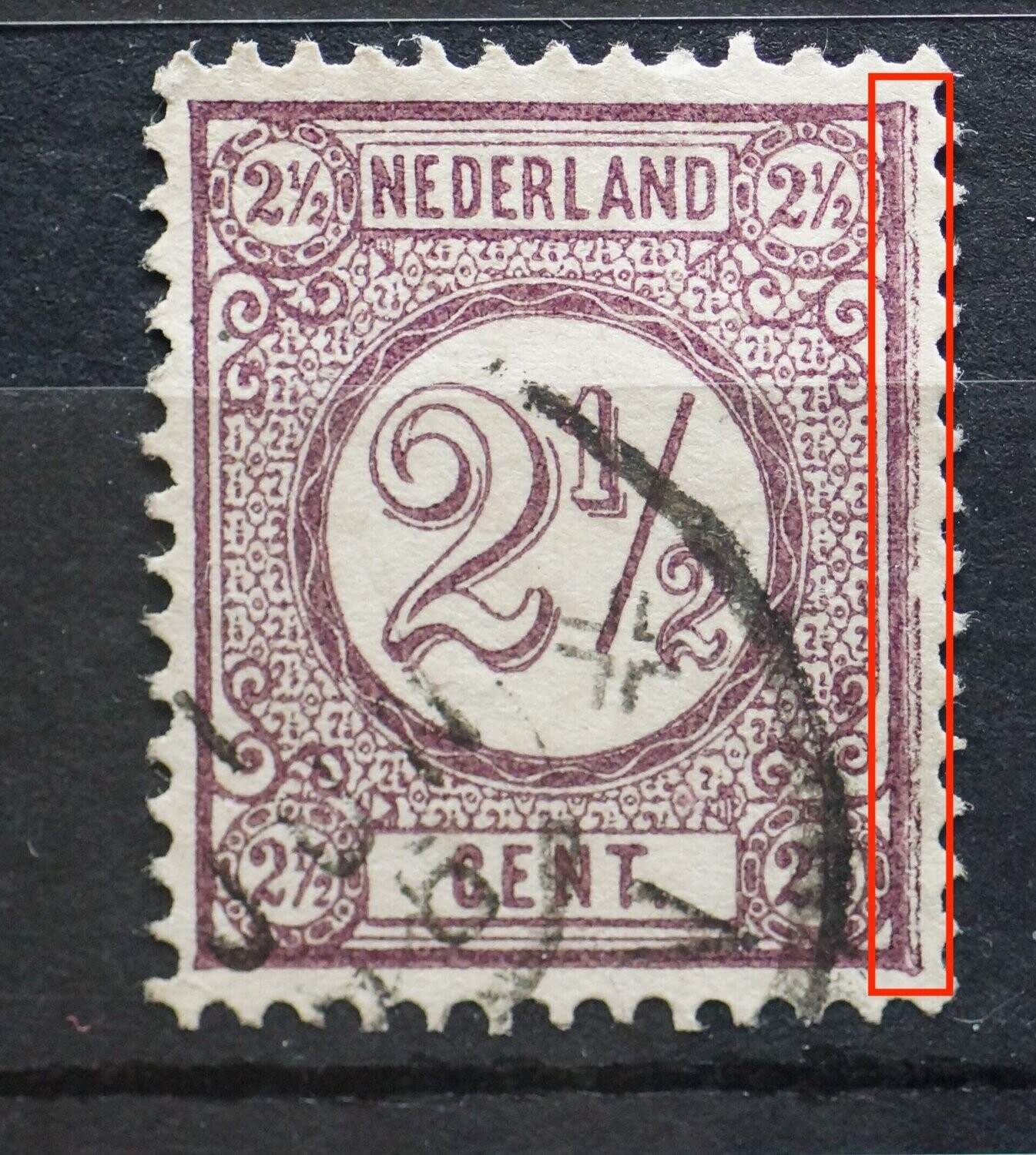 NVPH 33 - extra lijn naast kader rechts