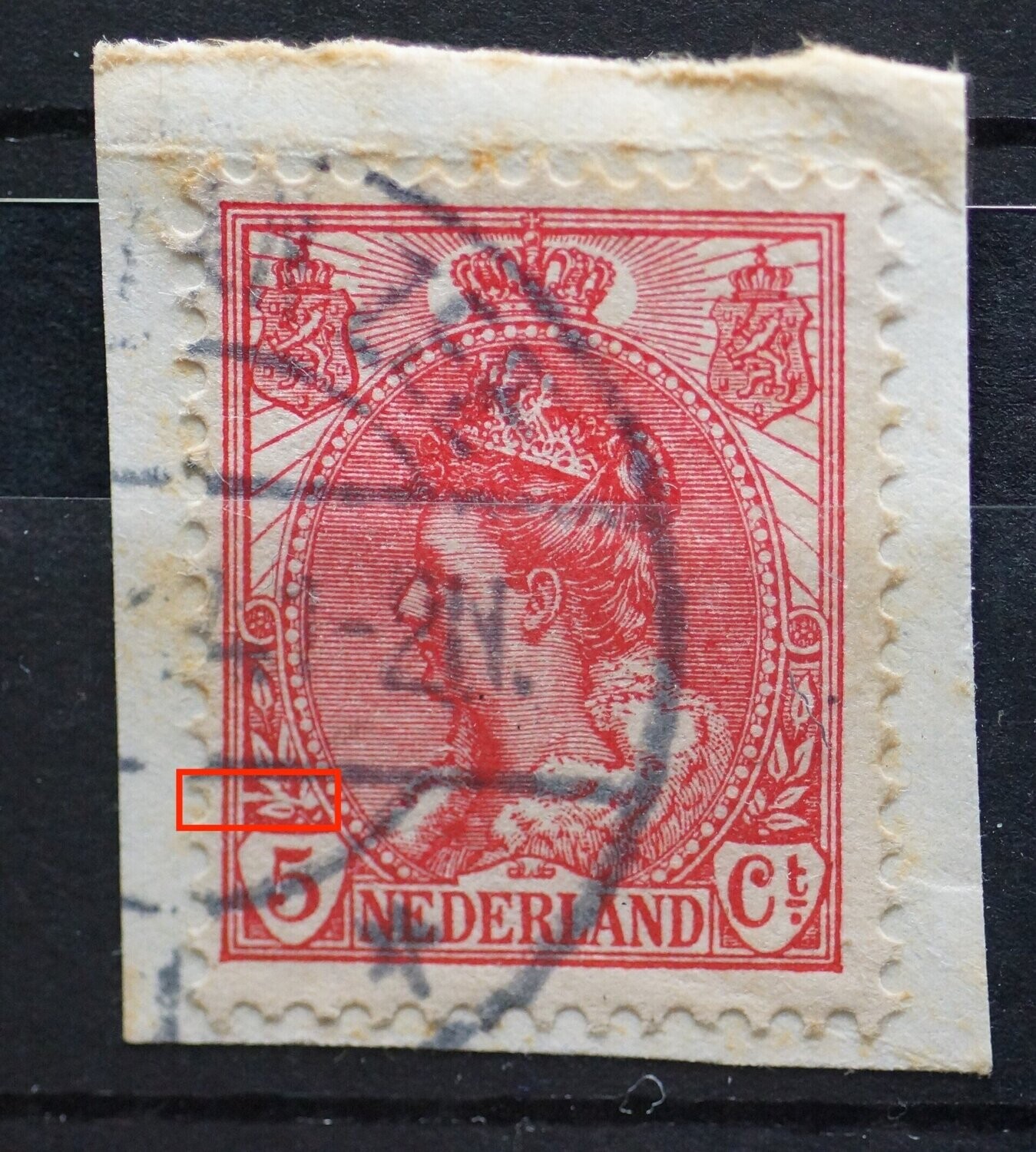 NVPH 60 - witte vlek boven de 5