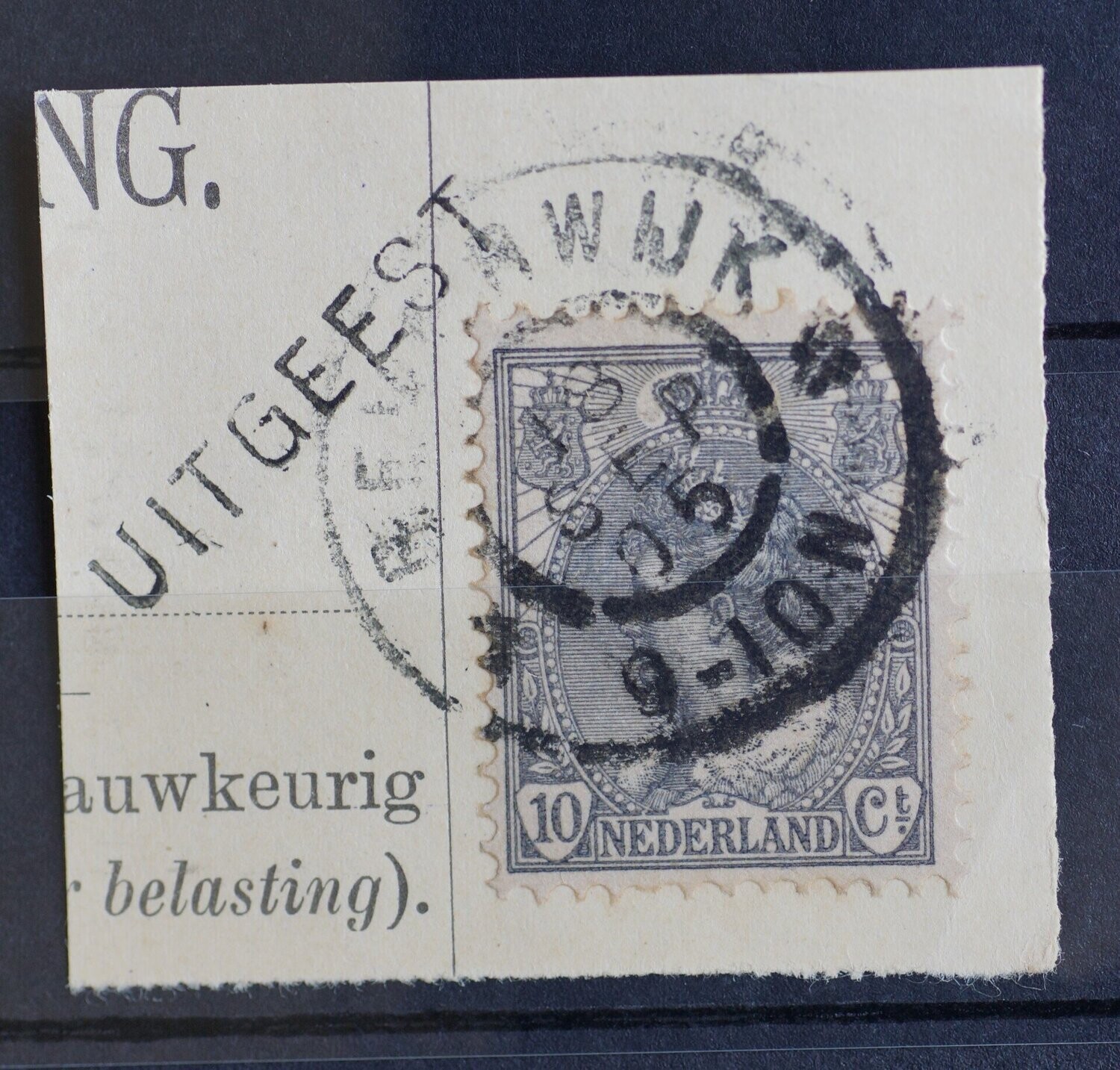 grootrond Beverwijk + kantoornaamstempel Uitgeest op NVPH 62