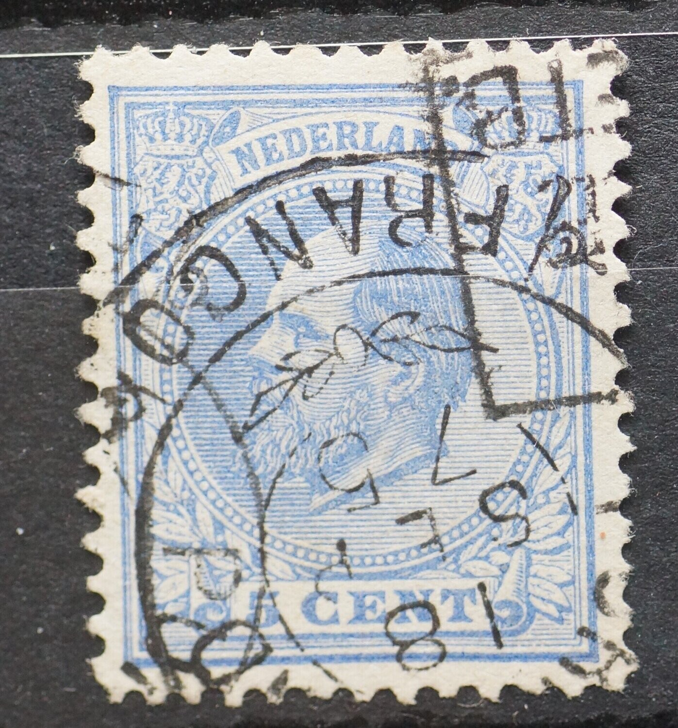 Franco-takje Purmerend op NVPH 19, tevens deel Pakketboot stempel (Vellinga 347)