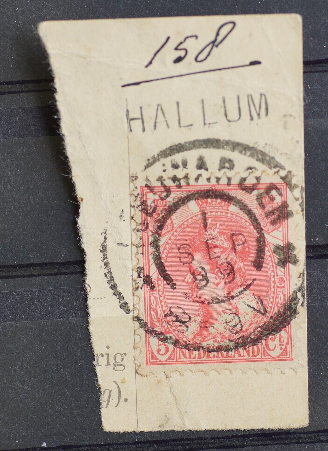 Grootrond Leeuwarden op NVPH 60 + kantoornaamstempel Hallum