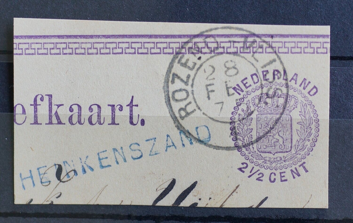 kleinrond Rozend.-Vliss: 1 + kantoornaamstempel Heinkenszand
