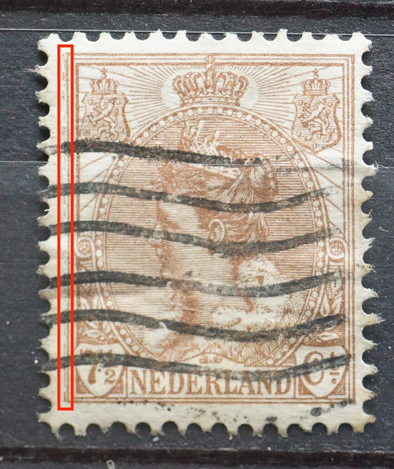 NVPH 61 - extra bruine lijn links (trildruk)