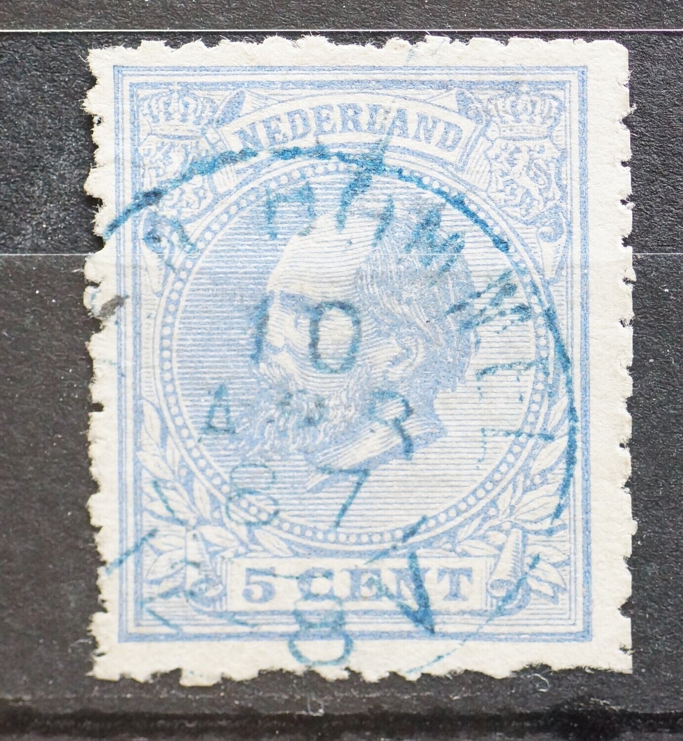 Den Bommel (blauwe inkt!) op NVPH 19