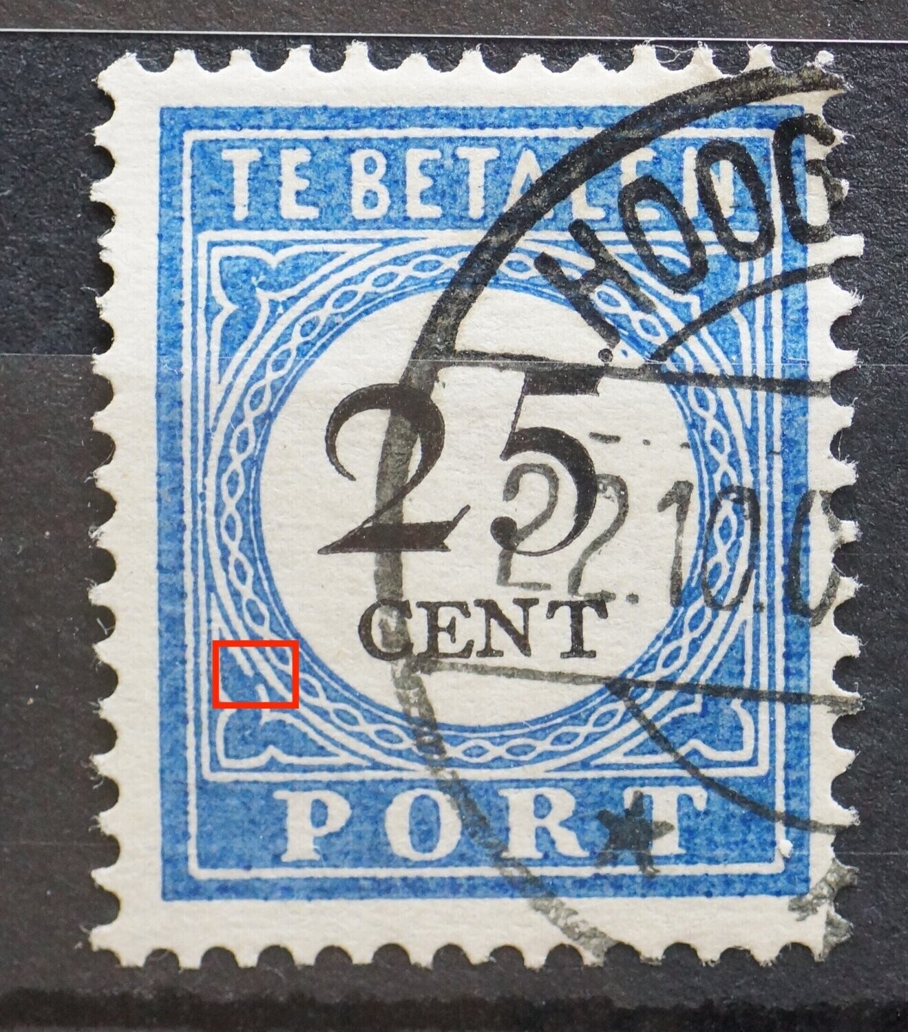 NVPH P26 - blauwe vlek rechtsonder
