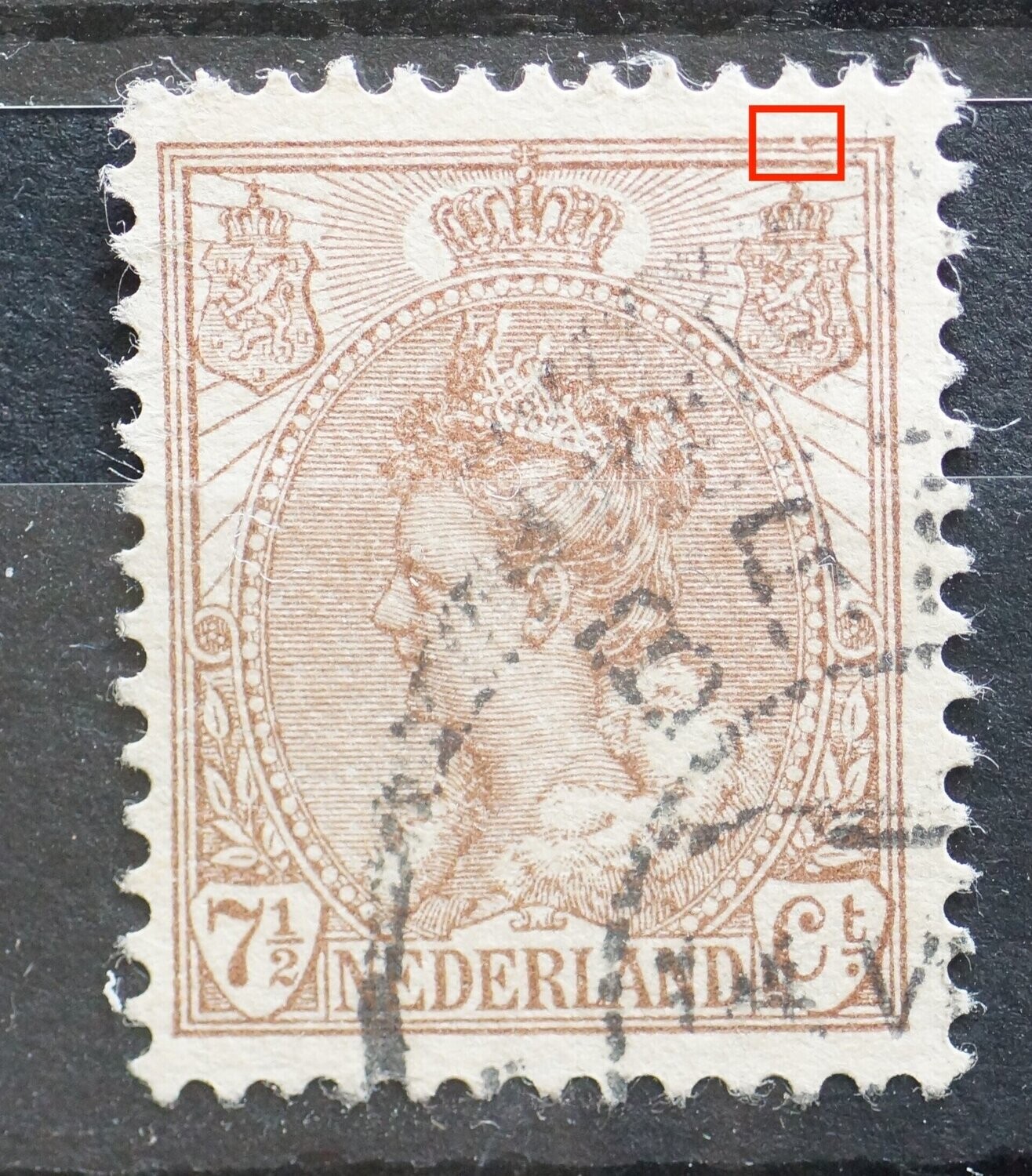 NVPH 61 - breuk in kaderlijn, rechter bovenhoek