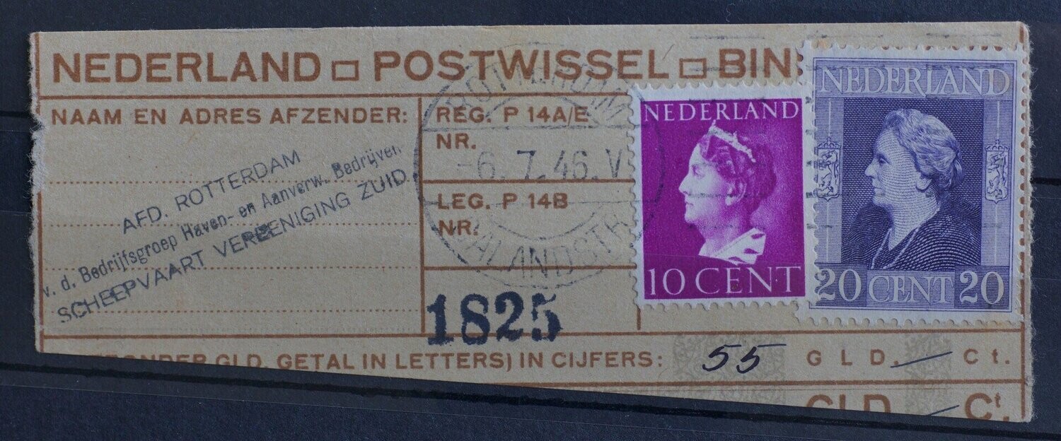 postwisselstempel Rotterdam Calandstraat op NVPH 335 en 437