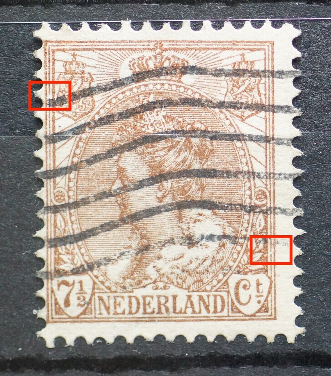 NVPH 61 - breuk in kaderlijnen, links en rechts