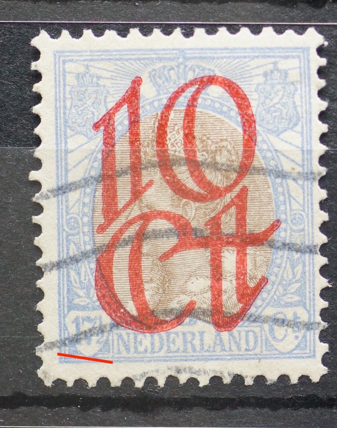 NVPH 119 - witte kras onder de 17 1/2