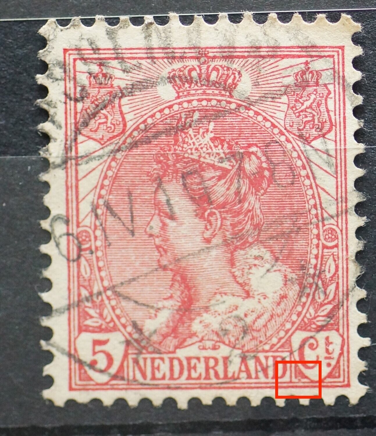 NVPH 60 - rode punt links onder Ct.
