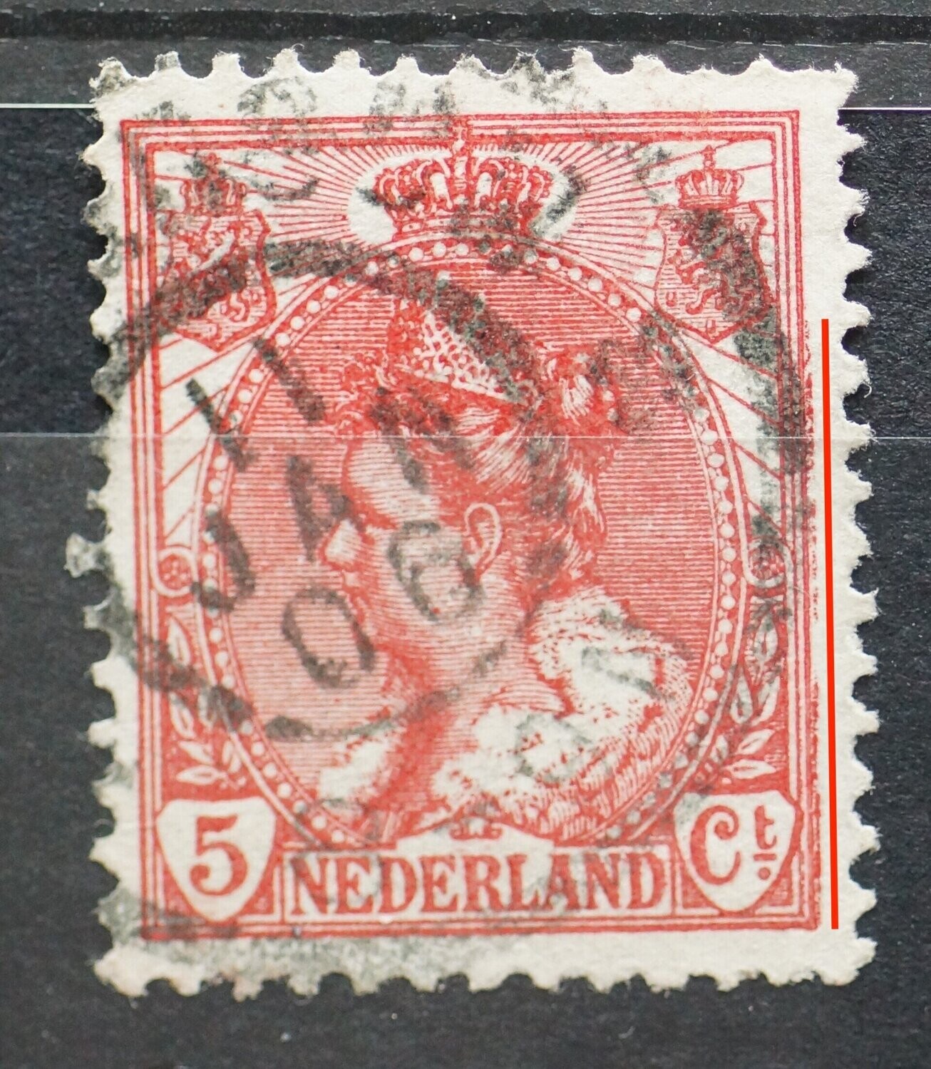 NVPH 60 - kaderlijn rechts beschadigd / trildruk