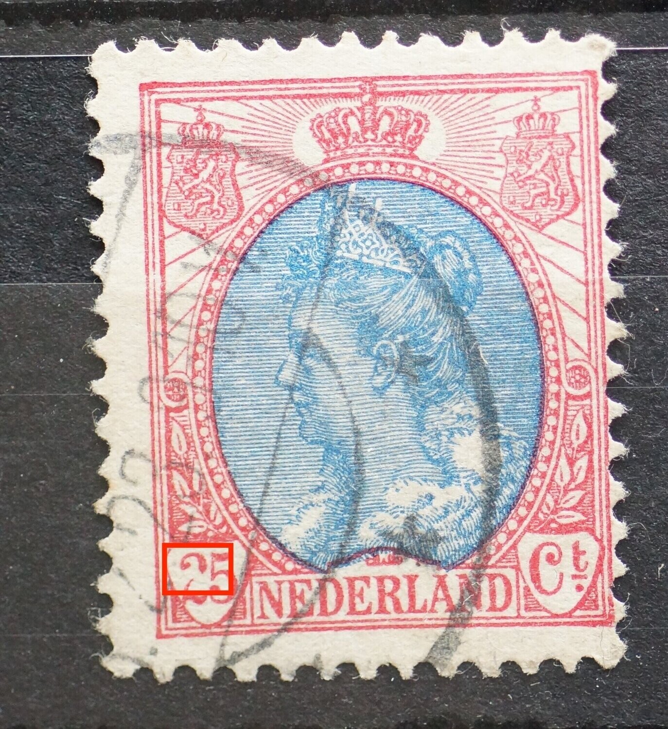 NVPH 71 - witte vlek in 2 van 25