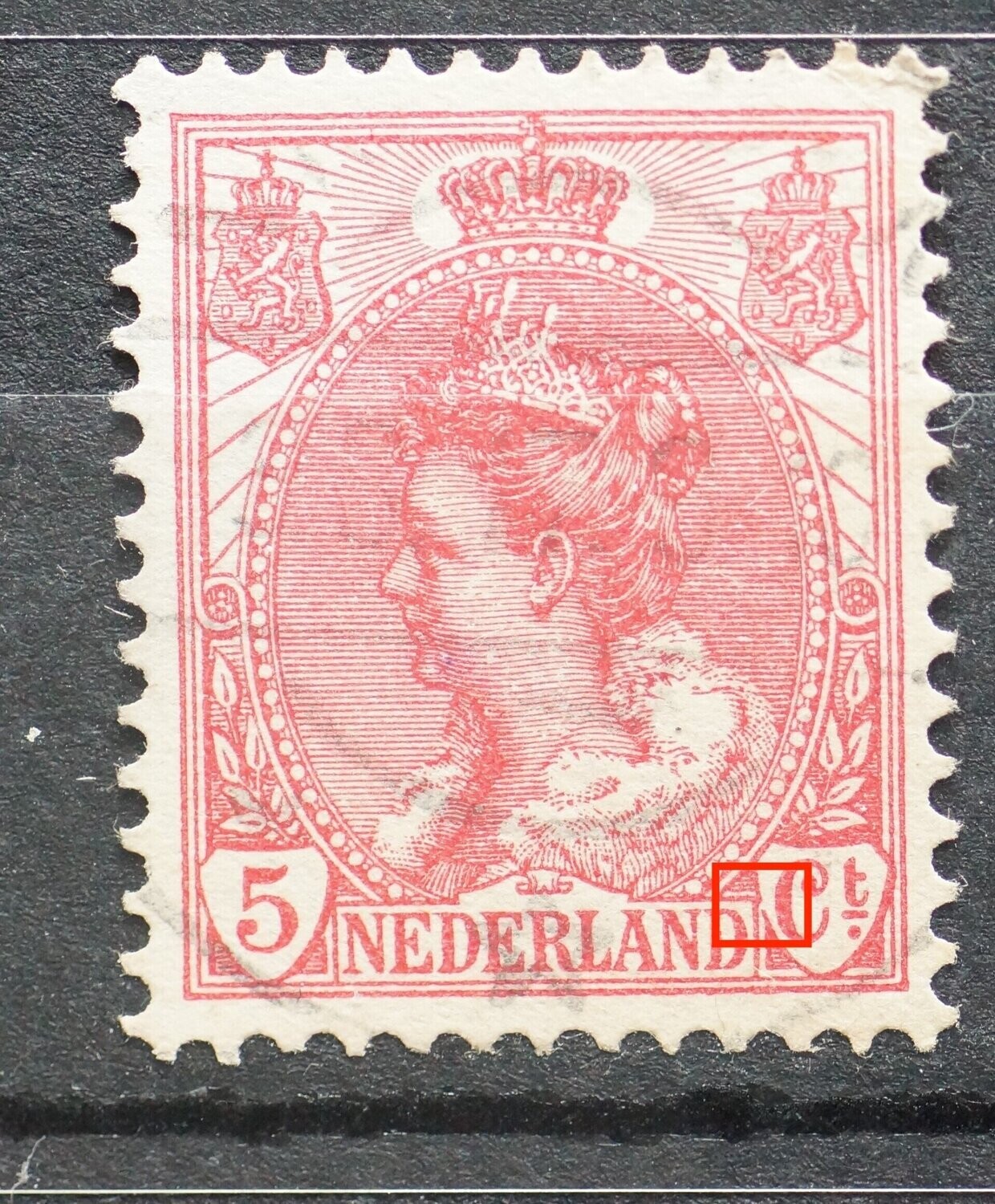NVPH 60 - beschadigd schild van Ct.