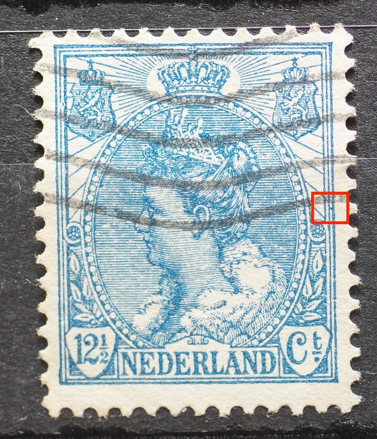 NVPH 63 - blauwe stip tussen kaderlijnen