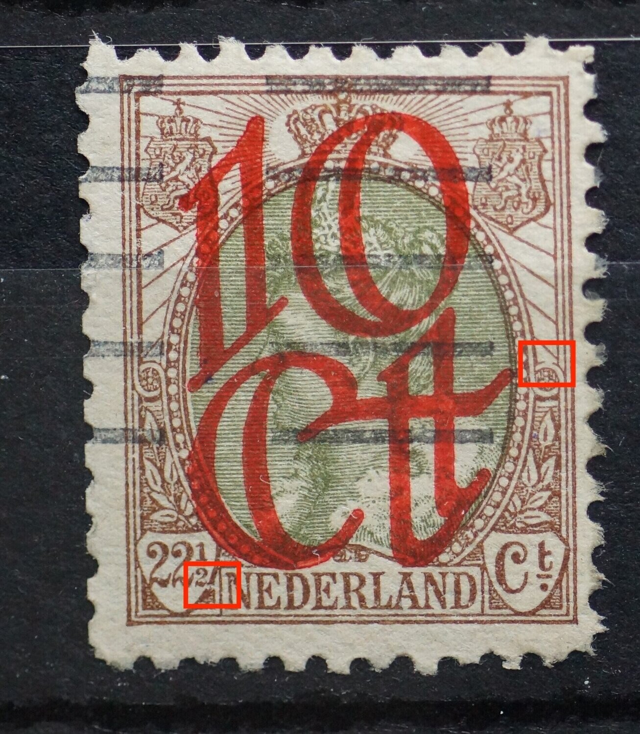 NVPH 120 - o.a. open cirkel van rozet, rechts