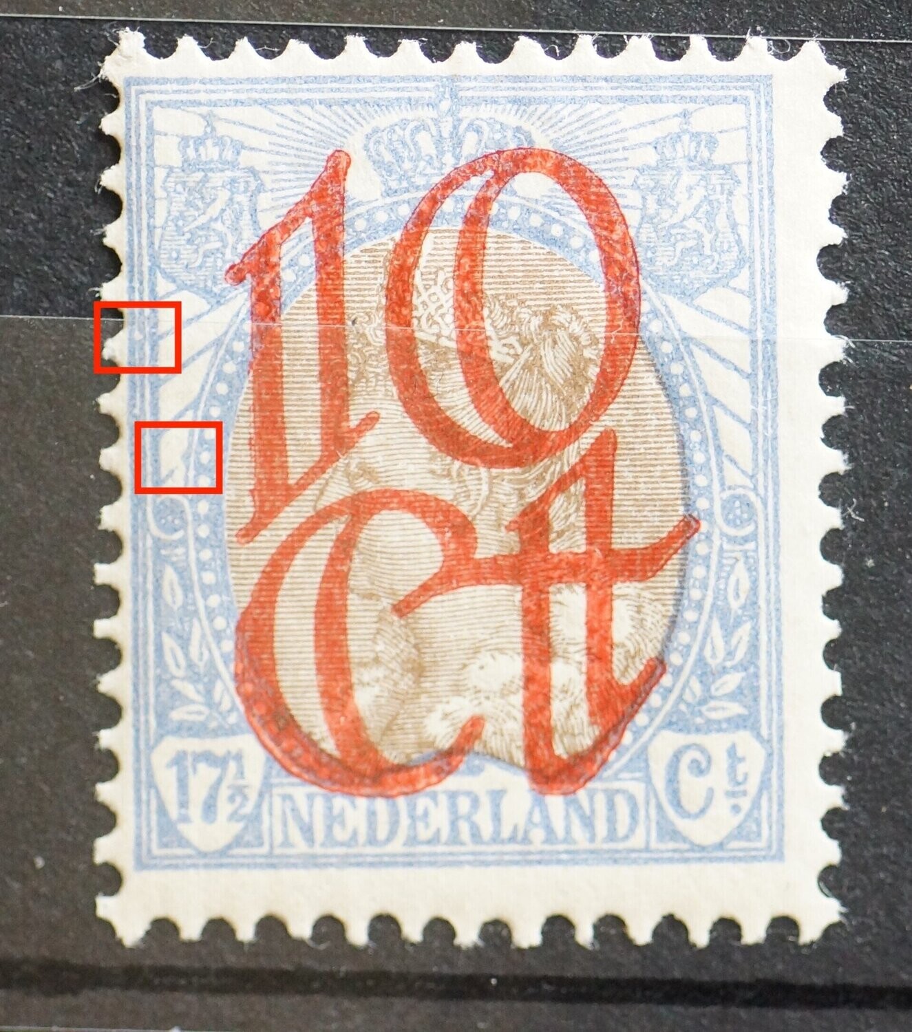 NVPH 119 - breuk in straal boven linker rozet