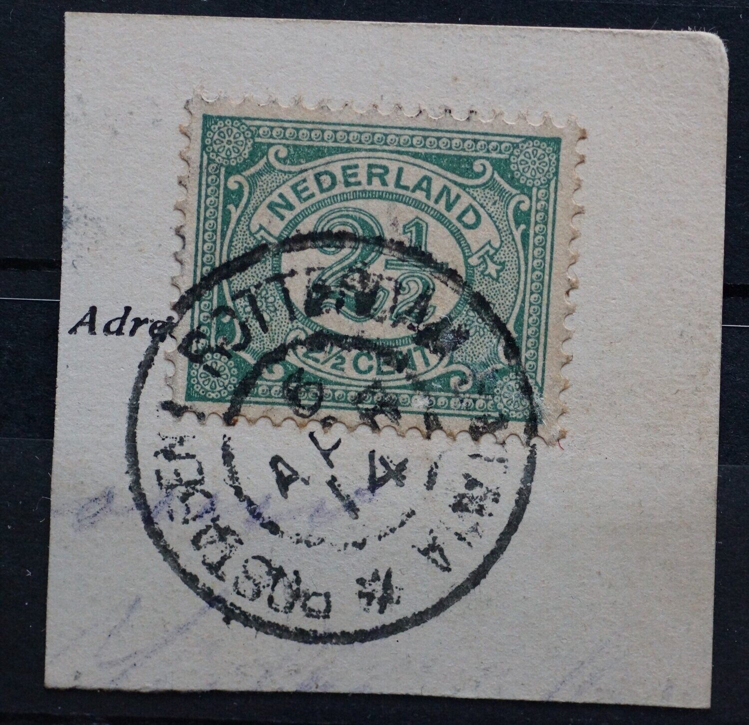 Postagent Rotterdam-Batavia op NVPH 55