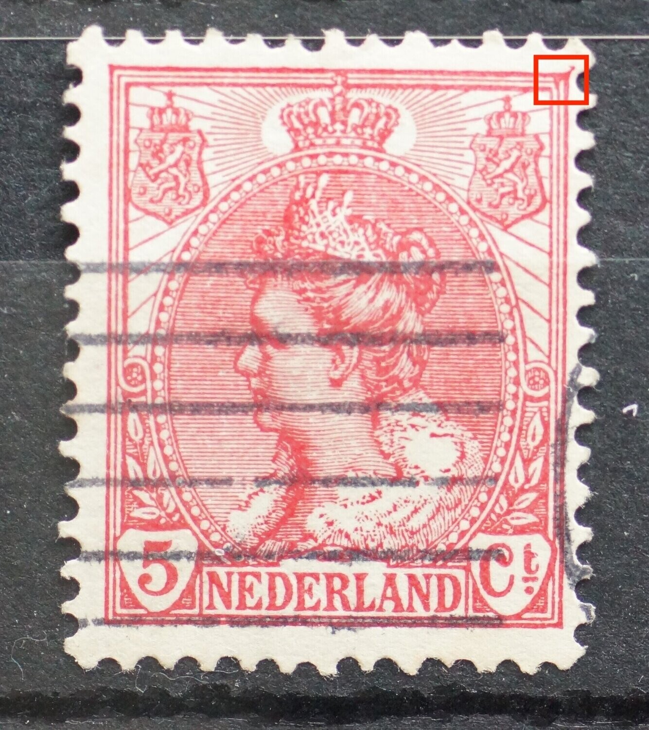 NVPH 60 - beschadiging rechter bovenhoek