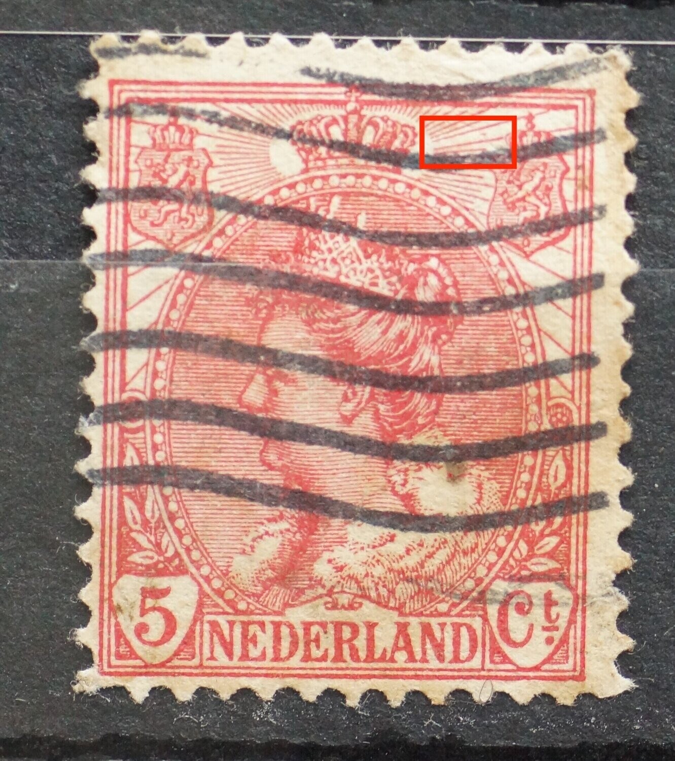 NVPH 60 - ontbrekende straal rechts