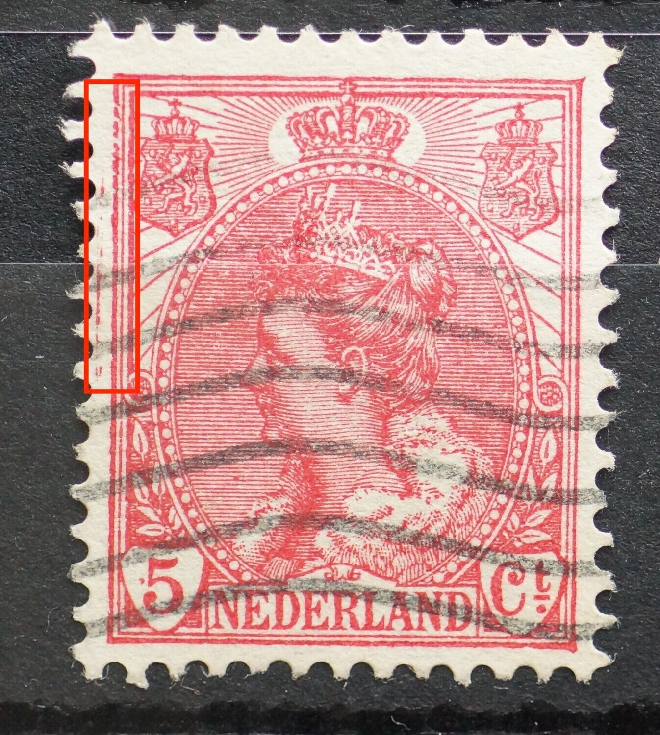 NVPH 60 - beschadigingen linker kaderlijnen