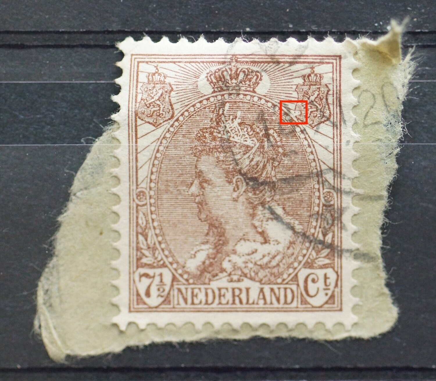 NVPH 61 - beschadiging in rechter wapenschild