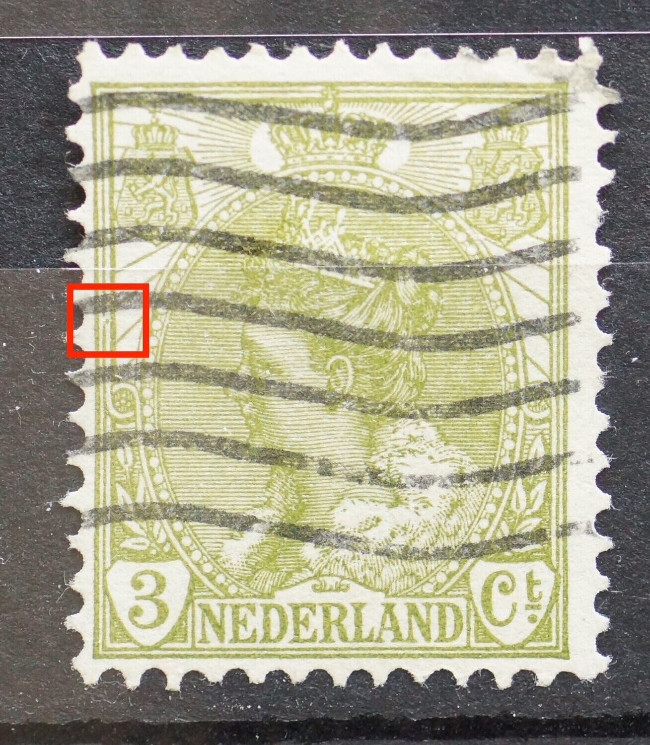 NVPH 57 - breuk in kaderlijn links, midden