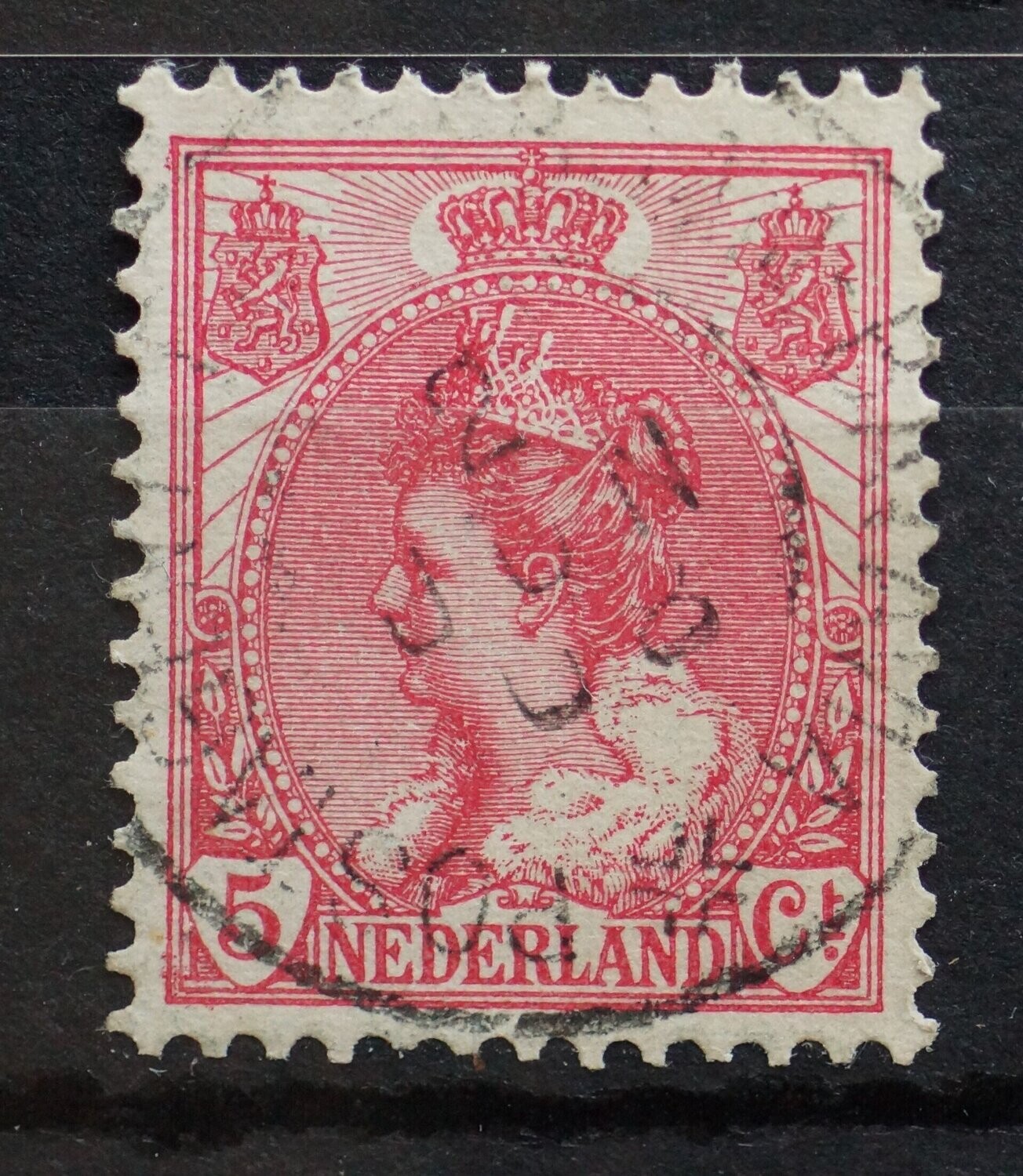 Postagent Rotterdam-Batavia op NVPH 60