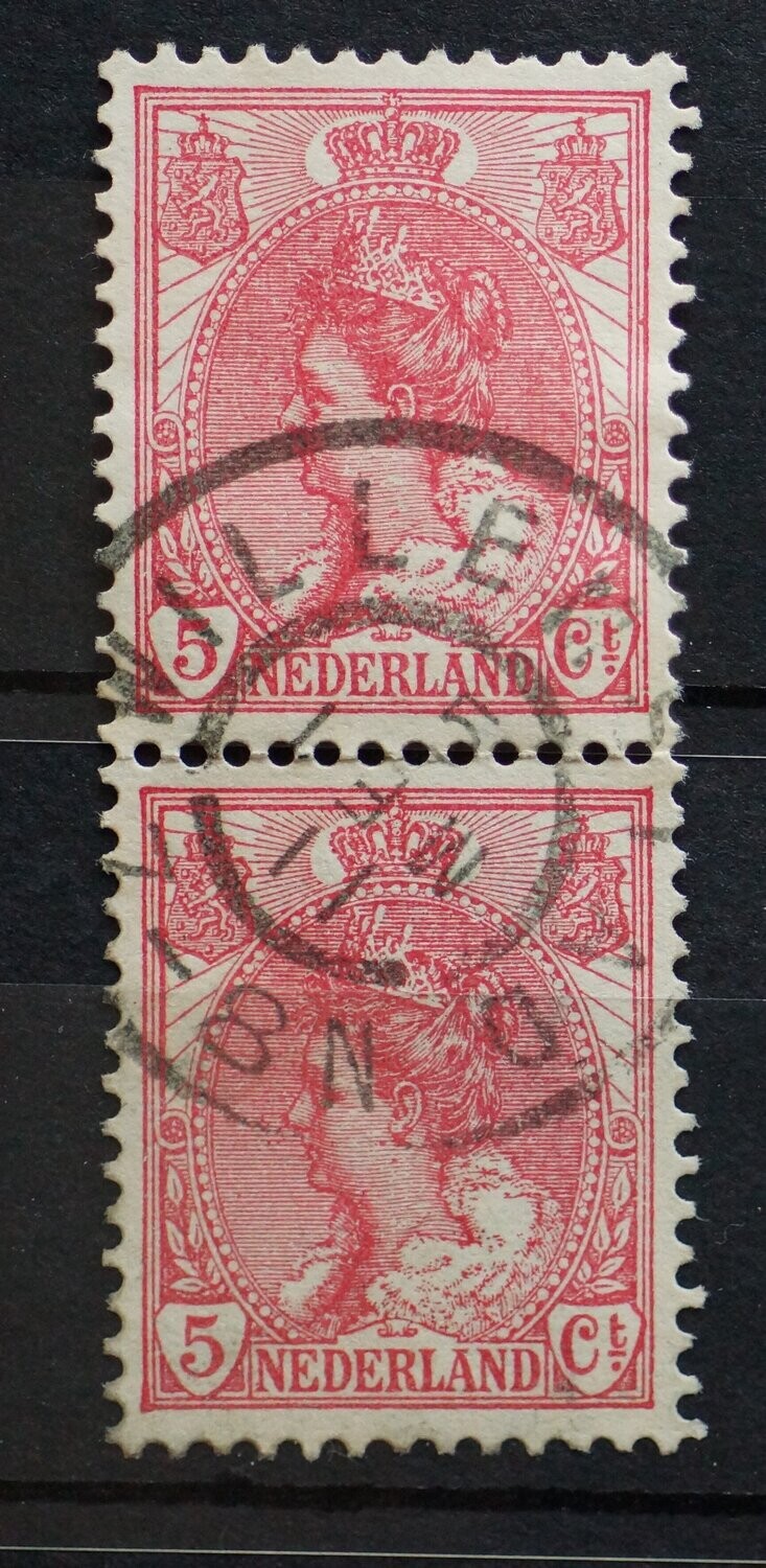 Willemstad op NVPH 60 (paar) - kopstaande maand
