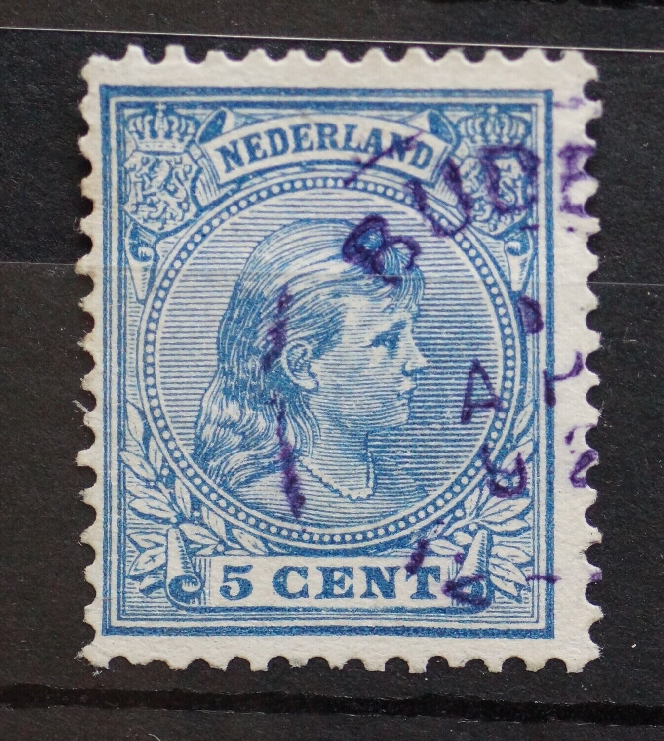 Budel (paarse inkt) op NVPH 35