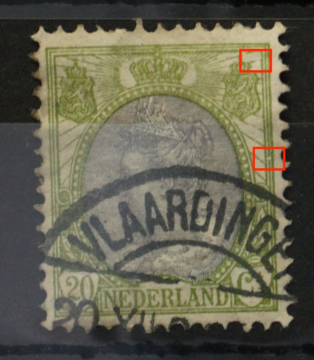 NVPH 69 - o.a. breuk in kaderlijn rechts