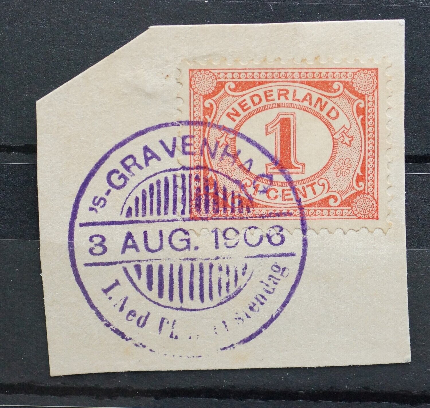 Gelegenheidsstempel 1e Ned. Philatelistendag (Den Haag) op NVPH 51