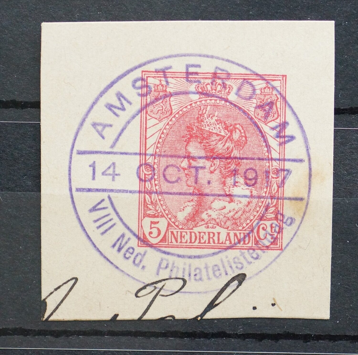 Gelegenheidsstempel 8e Ned. Philatelistendag (Amsterdam) op fragment