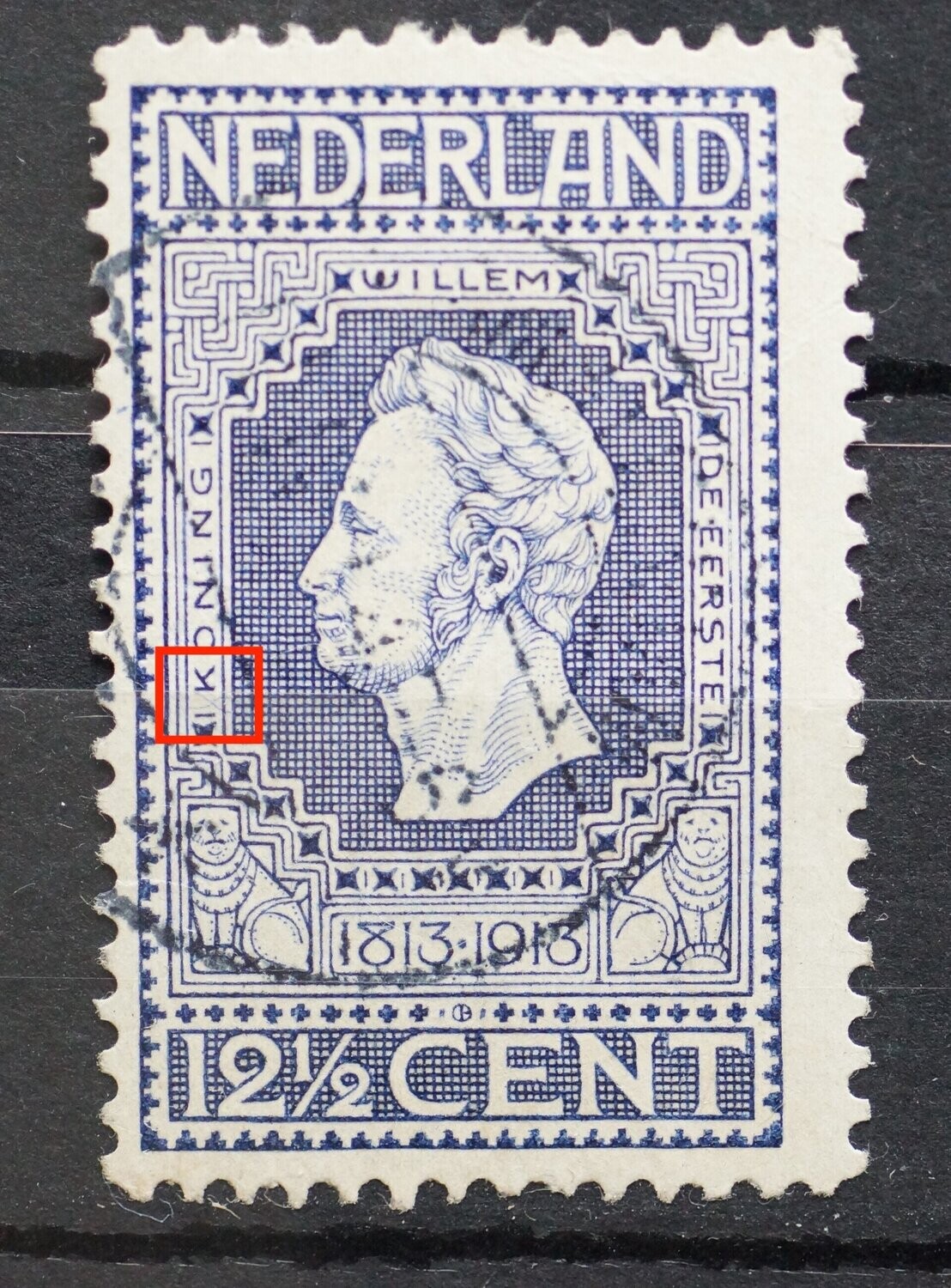 NVPH 94 - blauw kruisje voor KONING