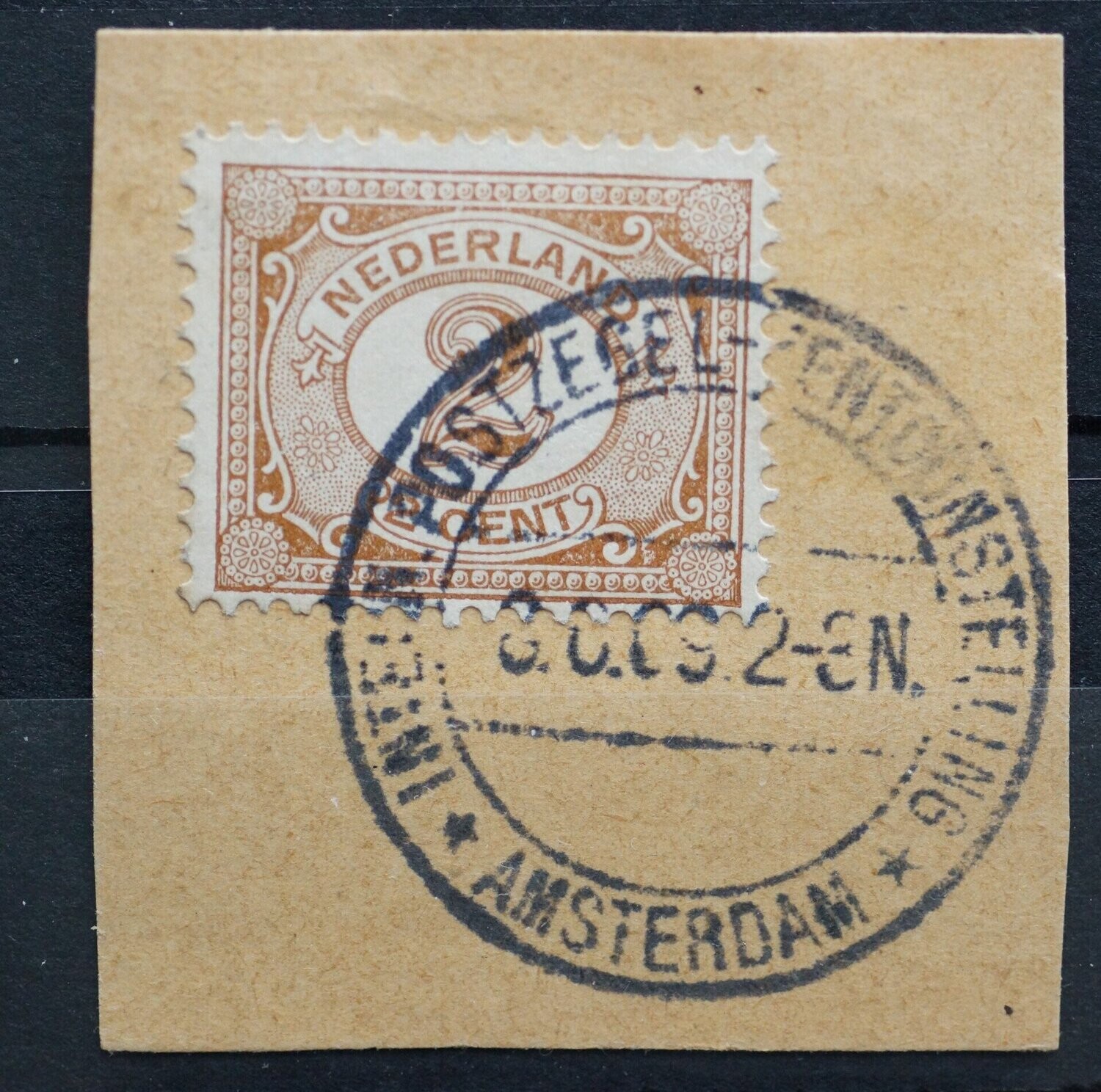 Reclamehandstempel Postzegeltentoonstelling Amsterdam op NVPH 54