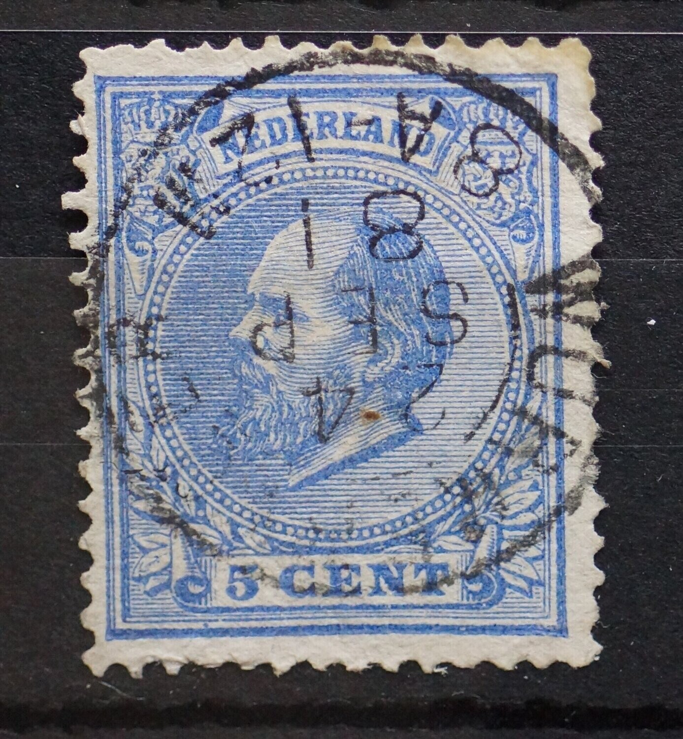 Tweeletterstempel Wormerveer op NVPH 19
