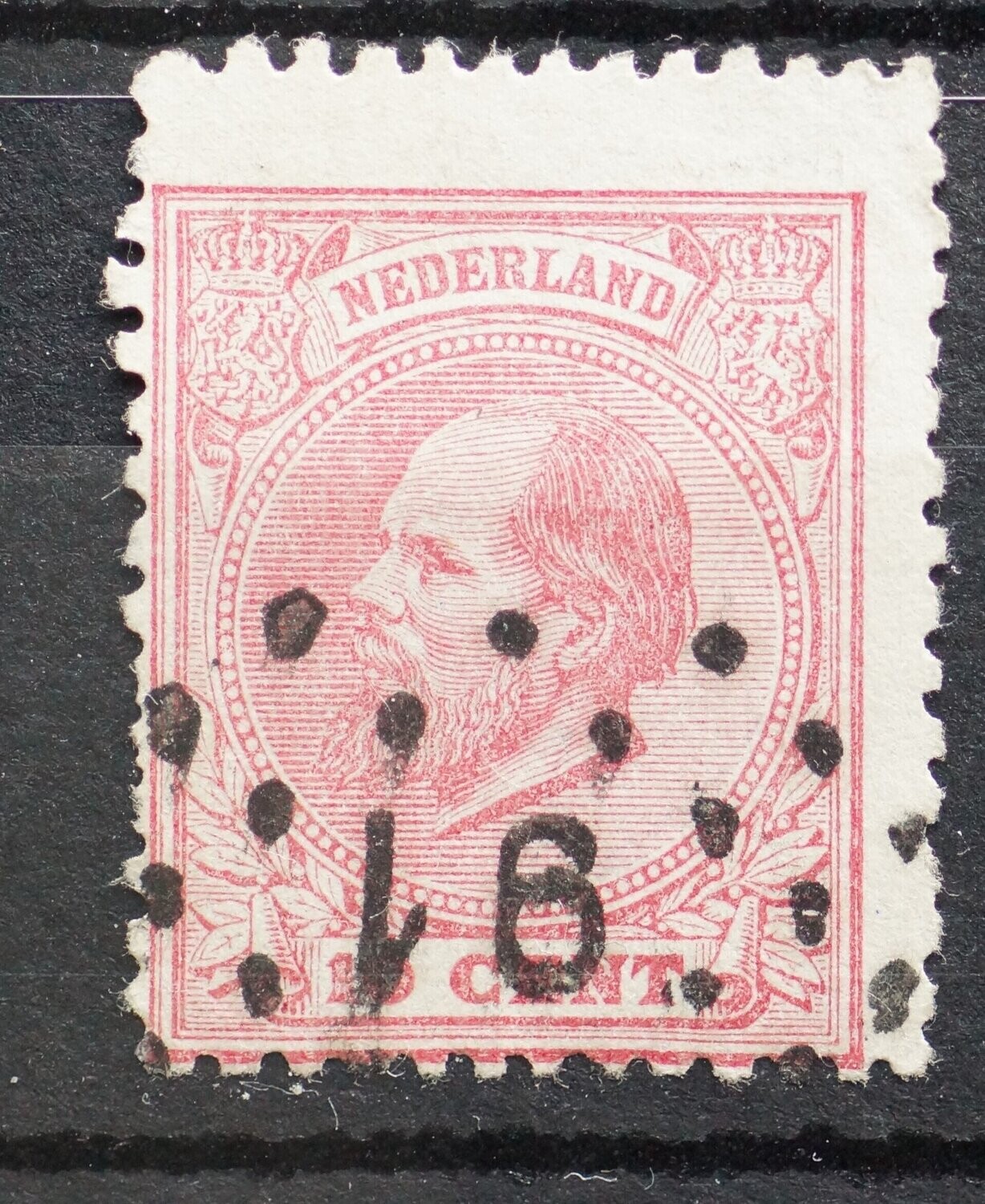 91 (Rotterdam) op NVPH 21 - extra lange zegel