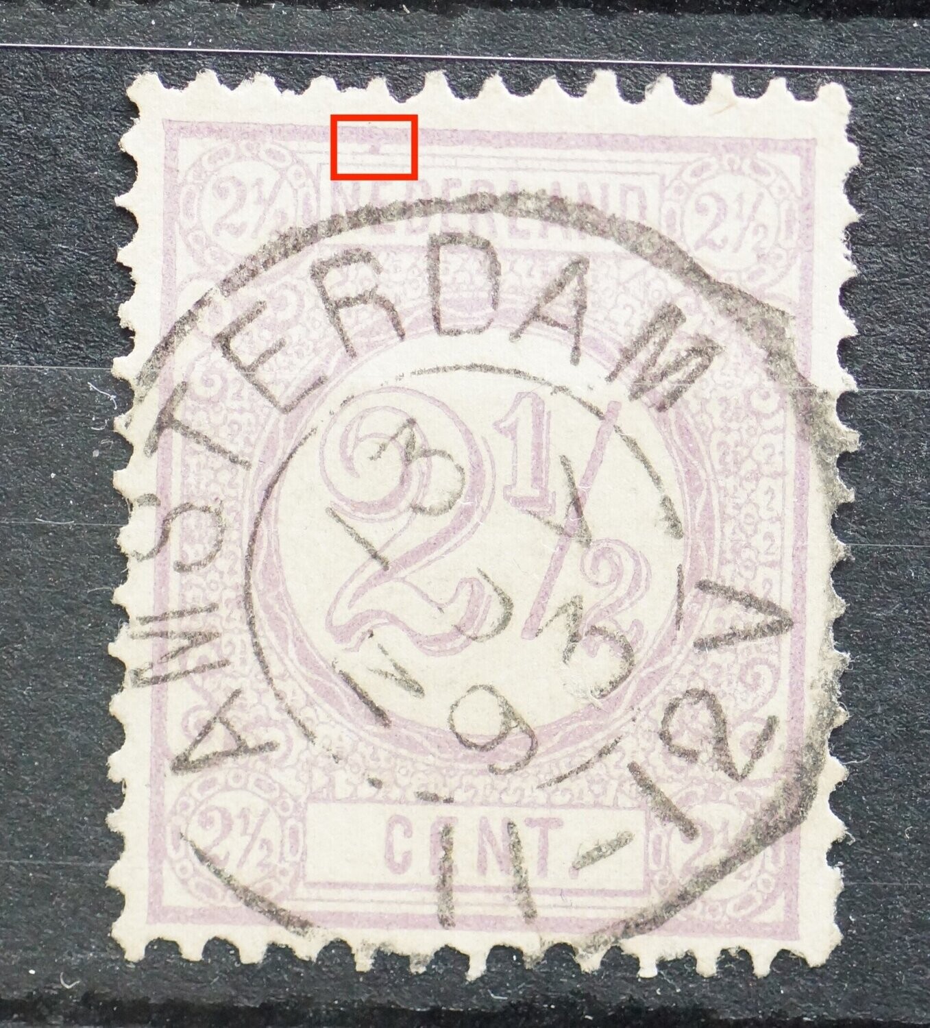 NVPH 33 - violette stip boven eerste E van NEDERLAND