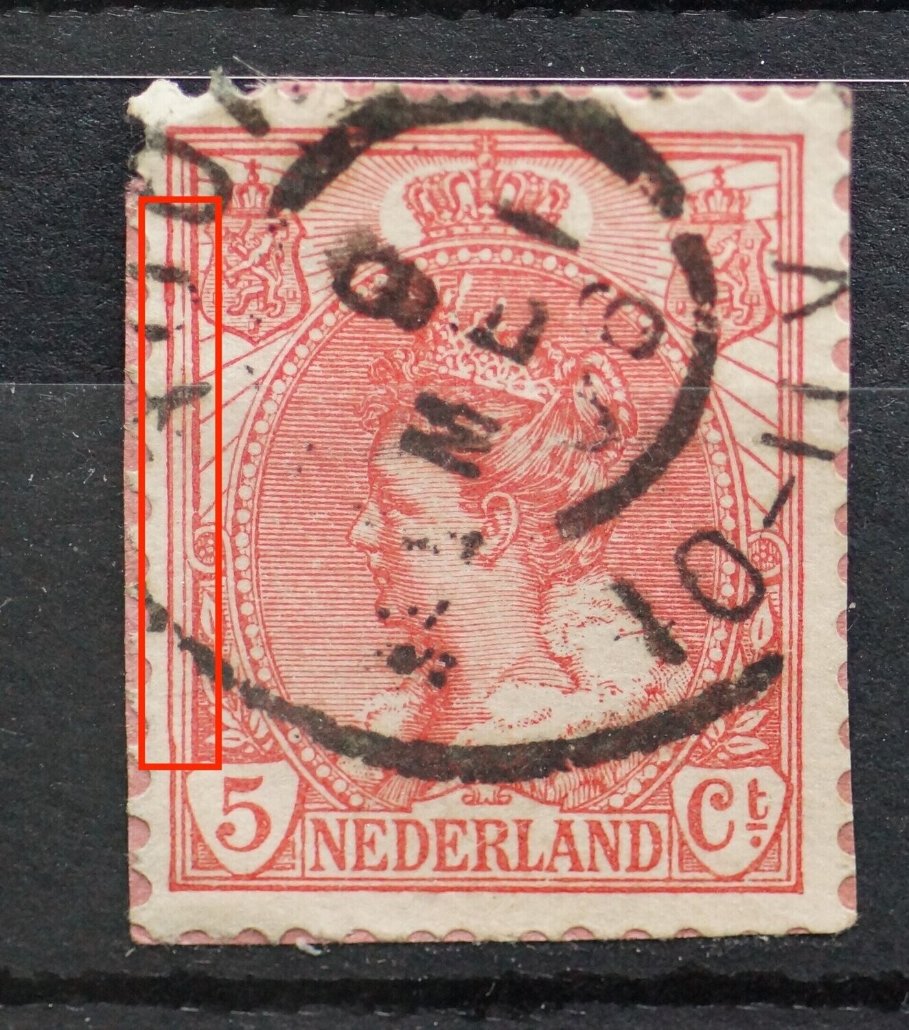 NVPH 60 -uitstulpende kaderlijn links