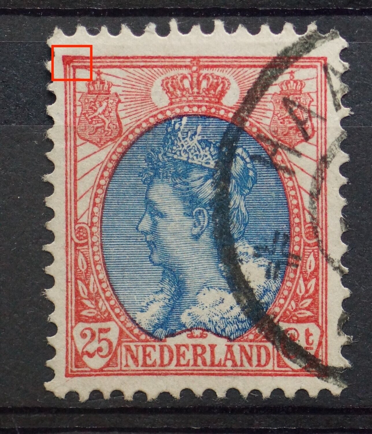 NVPH 71 - rode vlek in linker bovenhoek