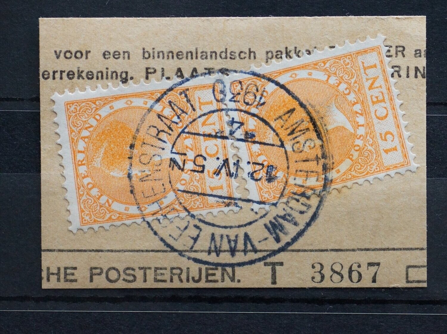 Amsterdam-Van Eeghenstraat 4 op NVPH 187 (2x)