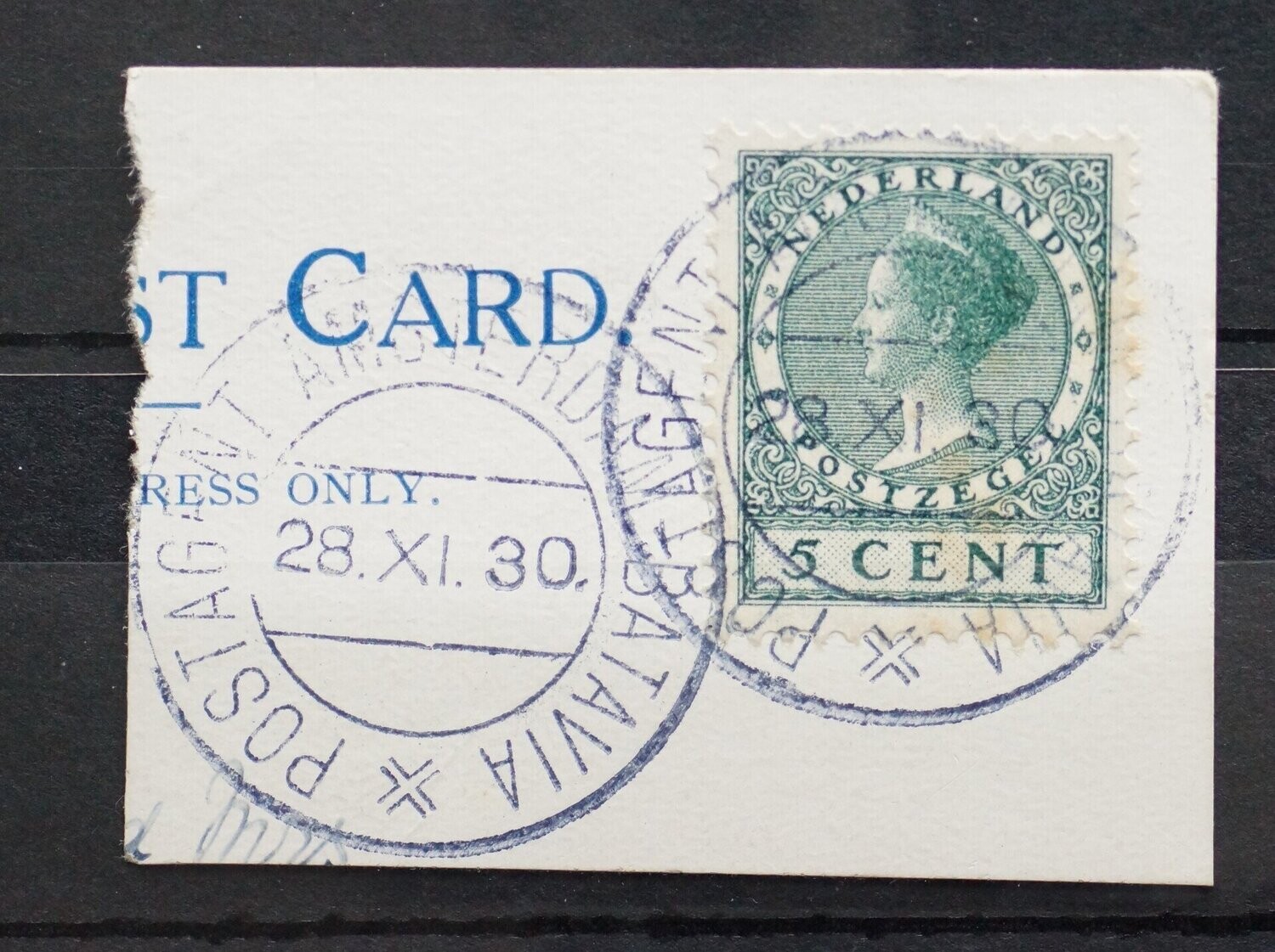 Postagent Amsterdam-Batavia op NVPH 177