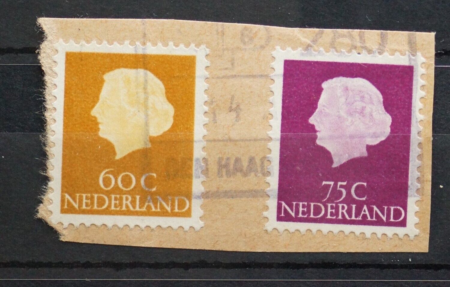 Spoorwegstempel Den Haag HS op NVPH630 en 633