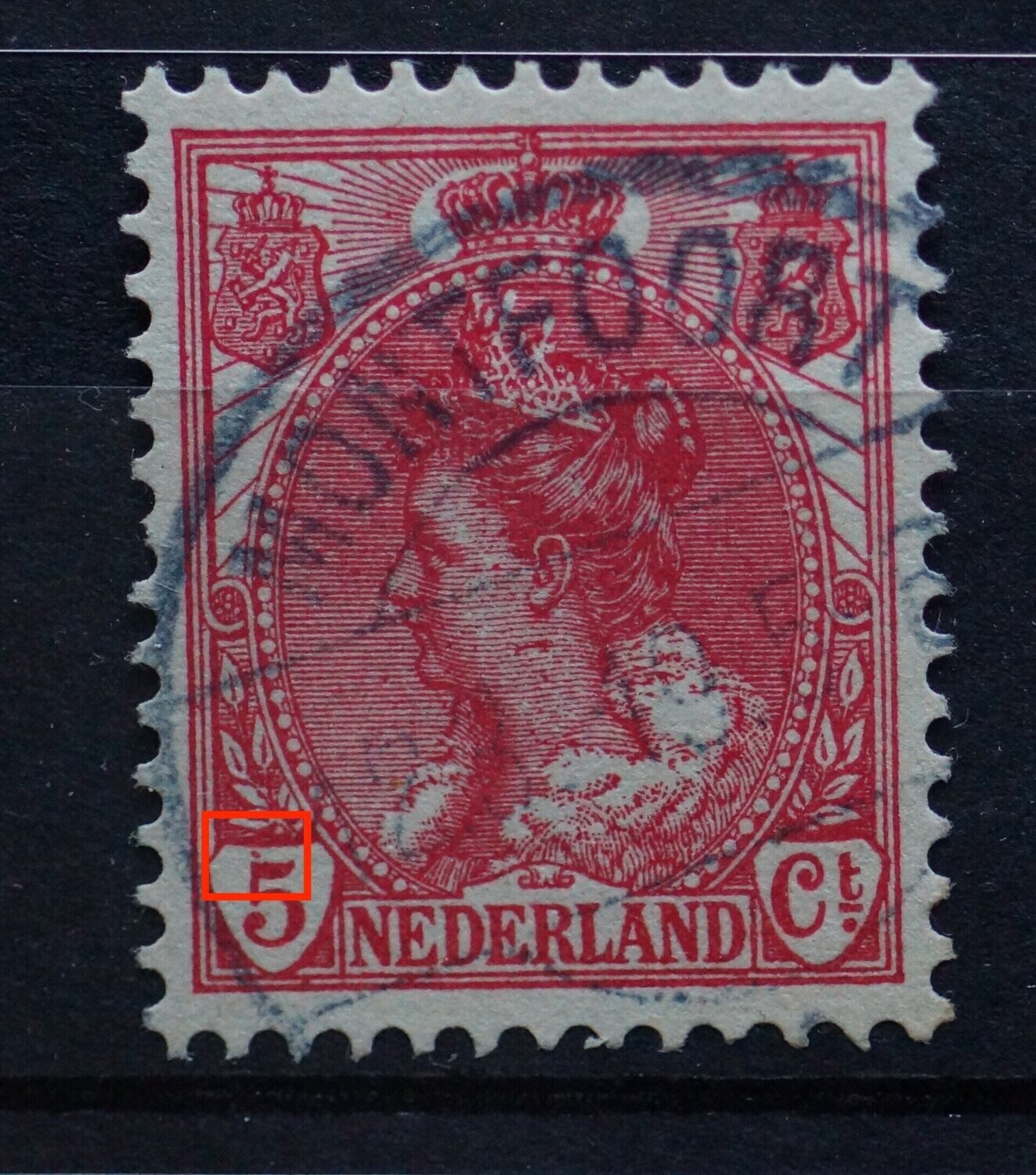 NVPH 60 - rode vlek boven de 5