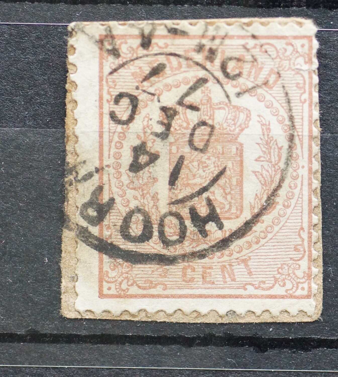 Tweeletter stempel Hoorn op NVPH 13 (fraai +)