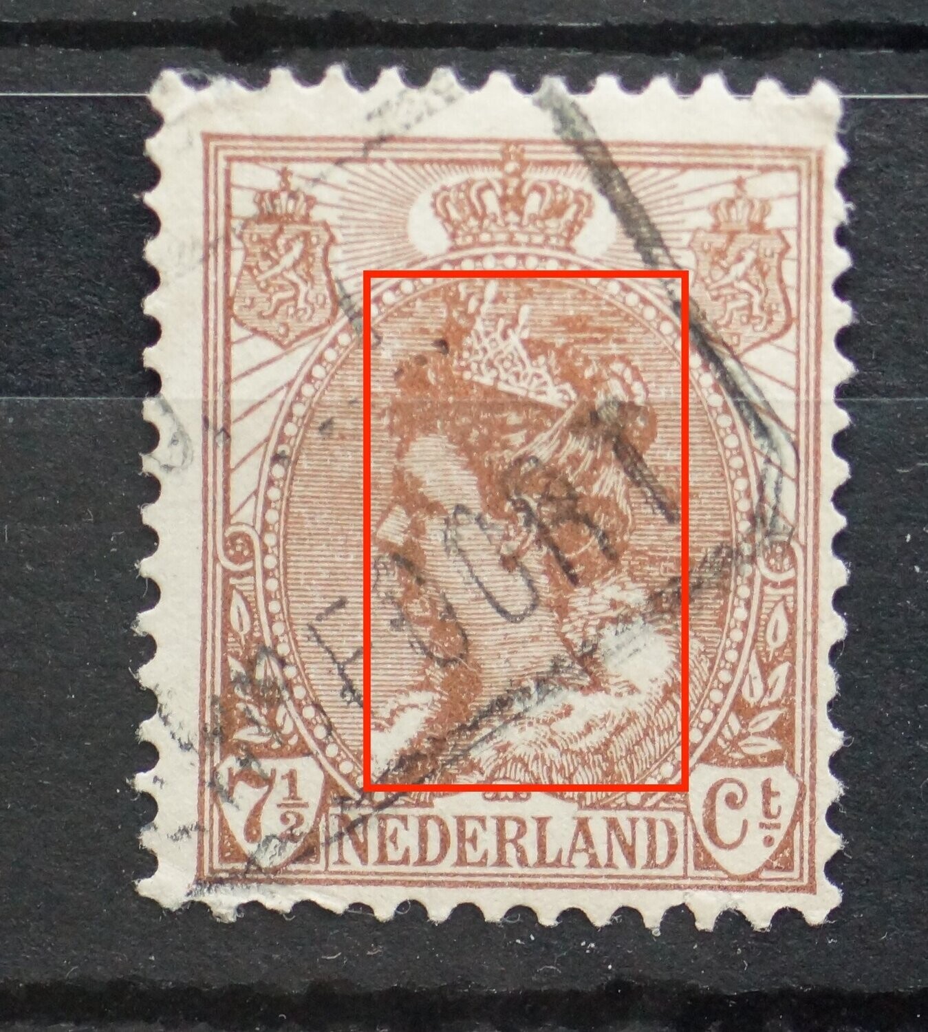 NVPH61 - veel bruine vlekken/dichtlopen van lijnen in medaillon