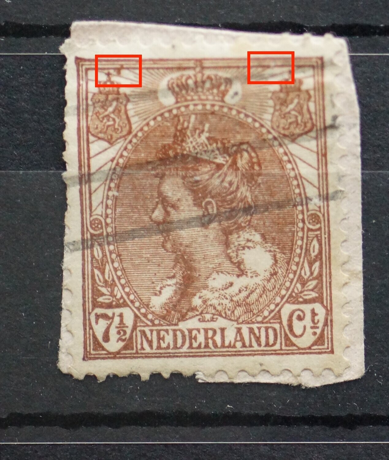 NVPH61 - o.a. bruine vlek boven, links