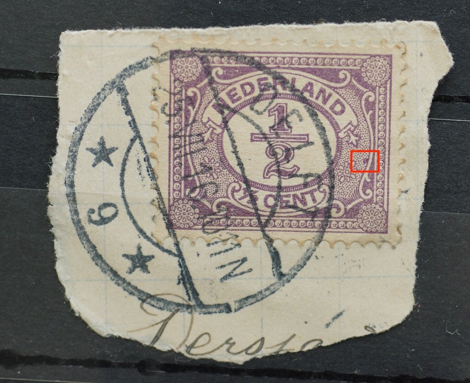 NVPH 50 - violette vlek rechts