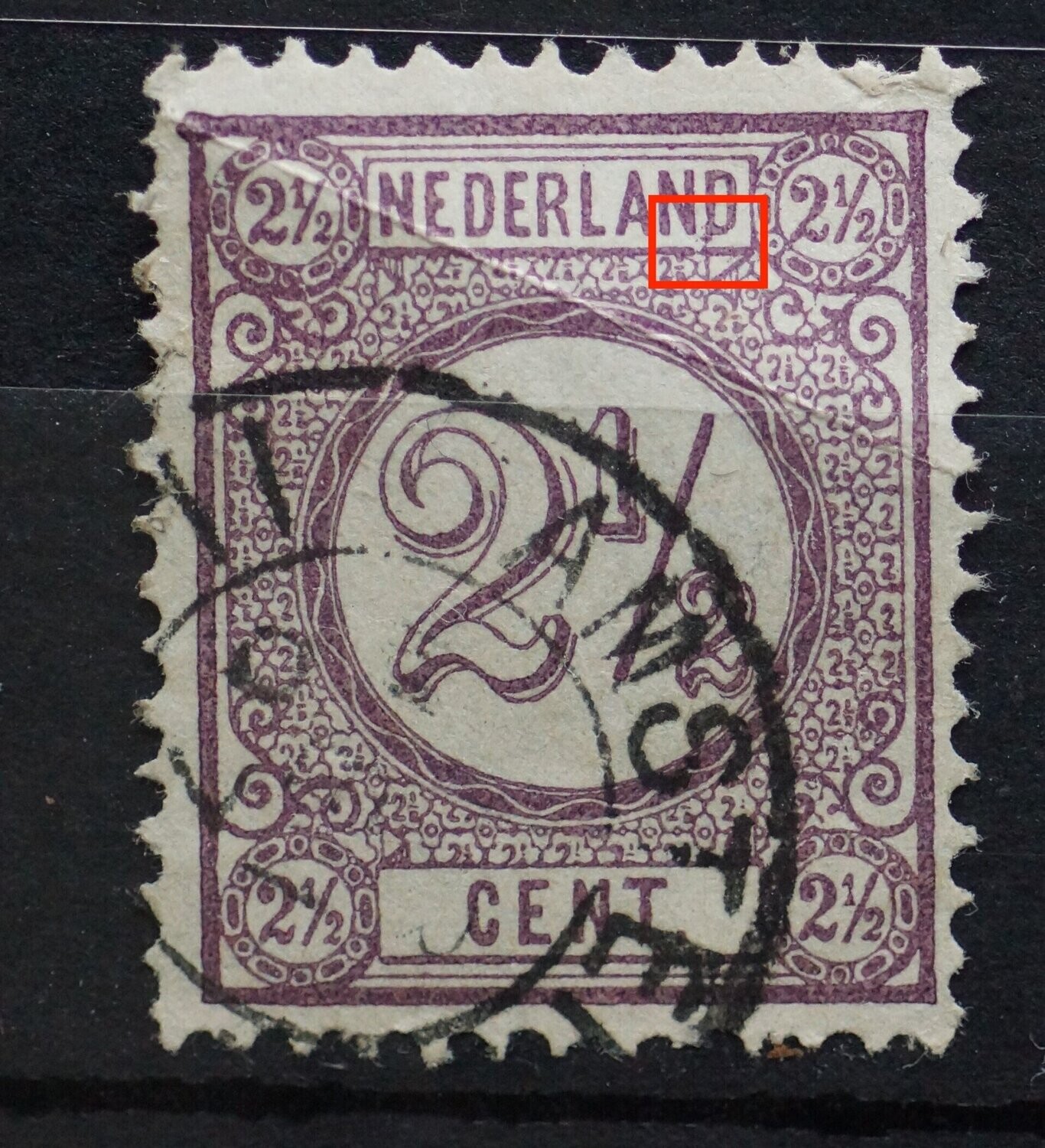 NVPH 33 (fraai) - violette vlek onder tweede D van NEDERLAND