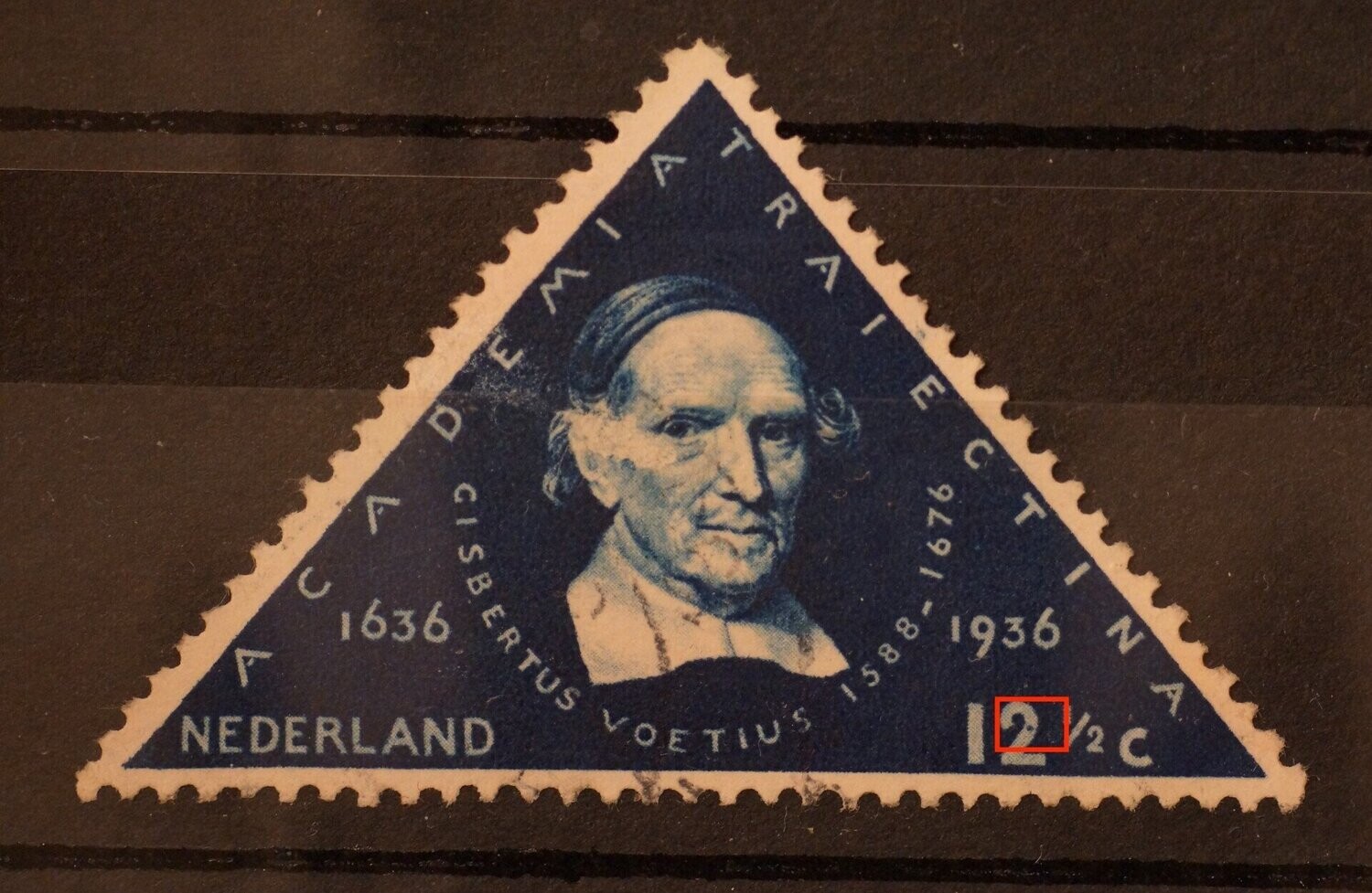 NVPH 288 - blauwe stip in de 2 van 12 1/2